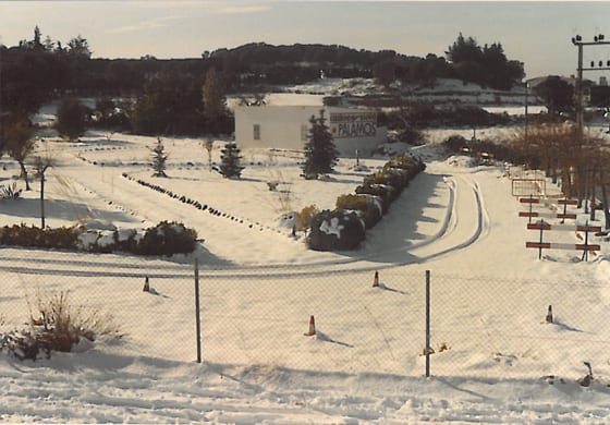 Pista de prácticas nevada en el Baix Empordà