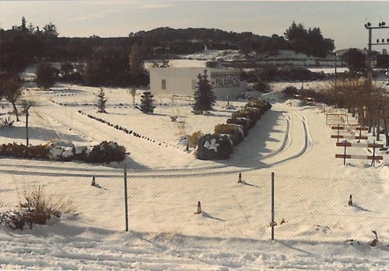 Pista de prácticas nevada en el Baix Empordà